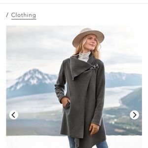 Women's Gray Wrap Sweater